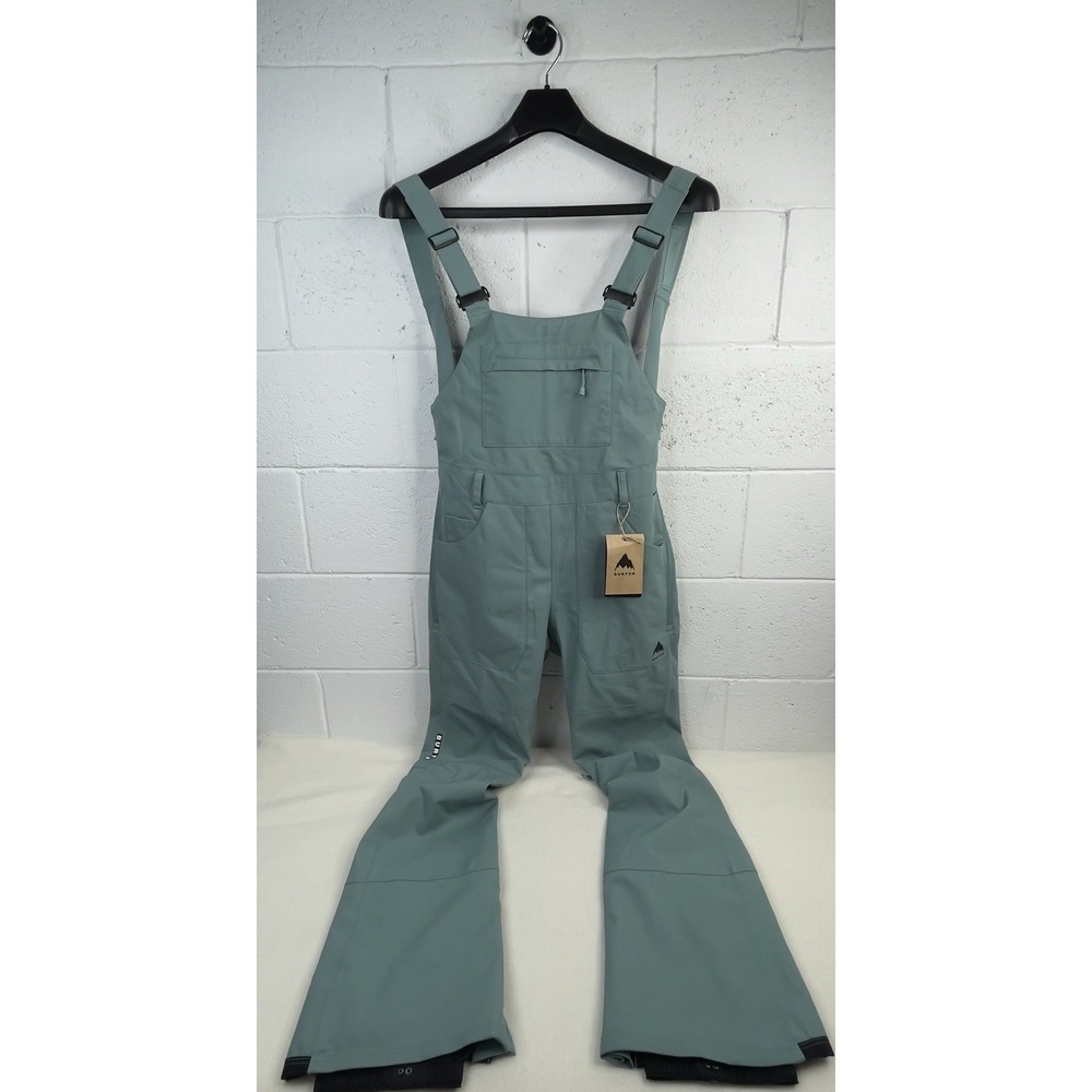 BURTON Womens Snowboard Snow - Avalon  2L Stretch Bib Pants - Rock Lichen  S NWT